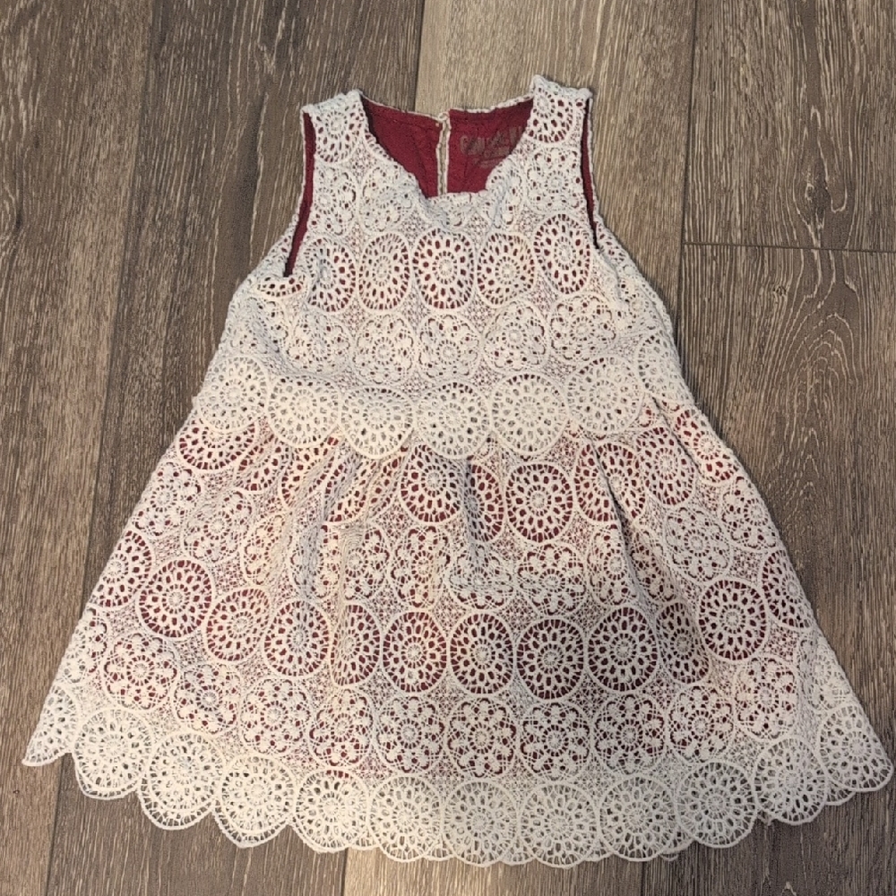 OshKosh B'gosh White and Red Lace Dress